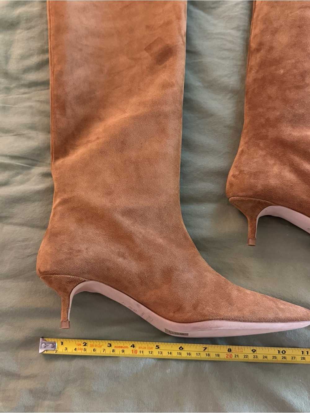 New Staud Sebastian Kitten Heel Suede Knee High Tan Boots Size EU 40.5 10.5 $595 - Picture 14 of 16